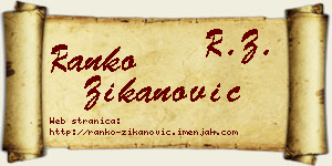 Ranko Žikanović vizit kartica